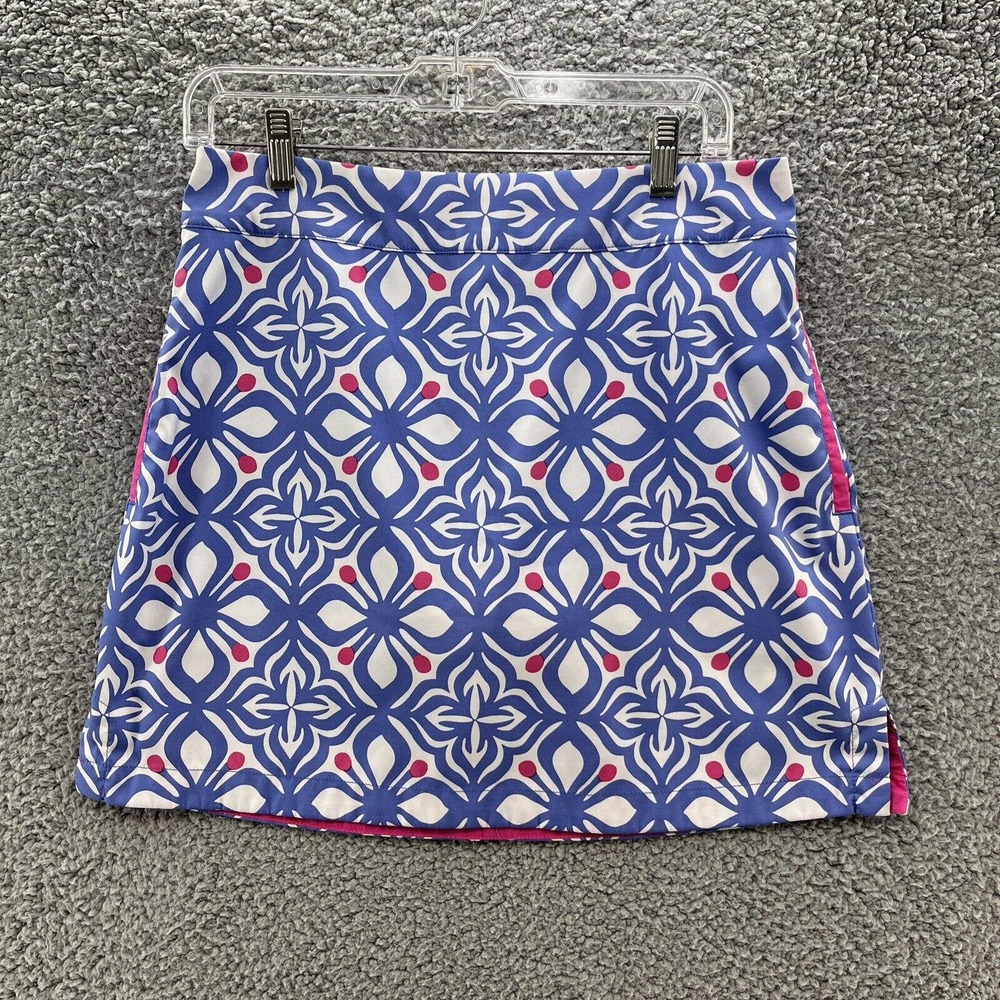 Vineyard Vines Skort Blue Pink Geo Floral Tennis Golf Skirt Under Short